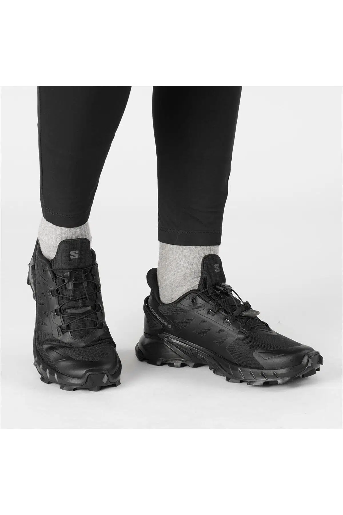 Salomon Supercross Womens Walking Shoes Lastik Bağcıklı Kadın Outdoor Yürüyüş Ayakkabısı Siyah