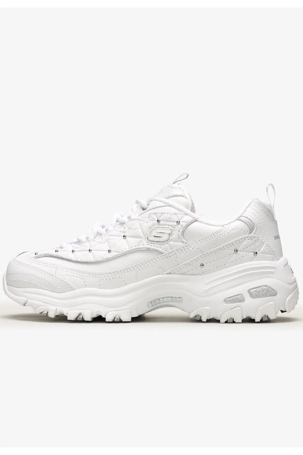 Skechers Air Cooled Memory Foam D'lites Glamour Feels Leather Sneaker Hakiki Deri Hafızalı Taban Günlük Spor Ayakkabı Beyaz