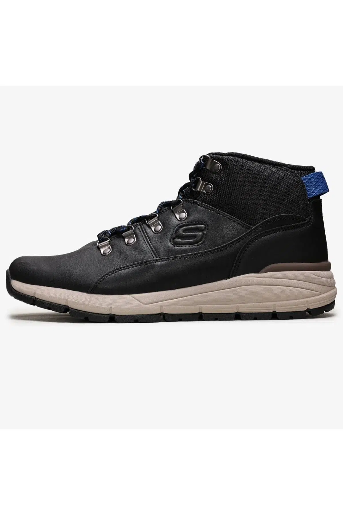 Skechers Valero-Merix Memory Foam Leather Black Boat Hafızalı Taban Hakiki Deri Erkek Bot Siyah