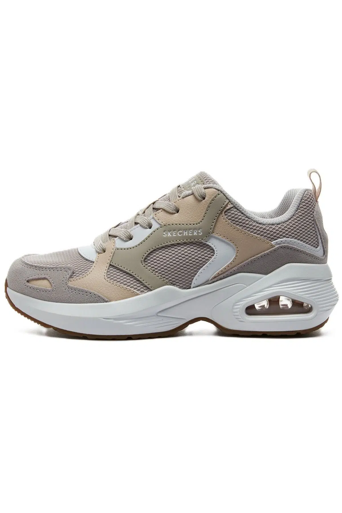 Skechers M-Uno Memory Foam Leather Womens Sneaker Hakikİ Deri Hafızalı Taban Kadın Günlük Spor Ayakkabı Bej