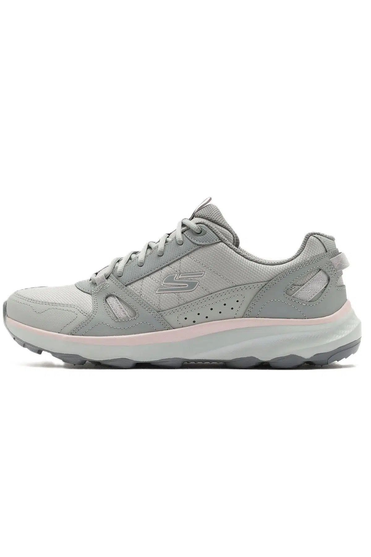 Skechers Ridge Oak-Gateway Leather Memory Foam Trail Womens Outdoor Shoes Hakiki Deri Hafızalı Taban Kadın Doğa Yürüyüş Ayakkabısı Gri 