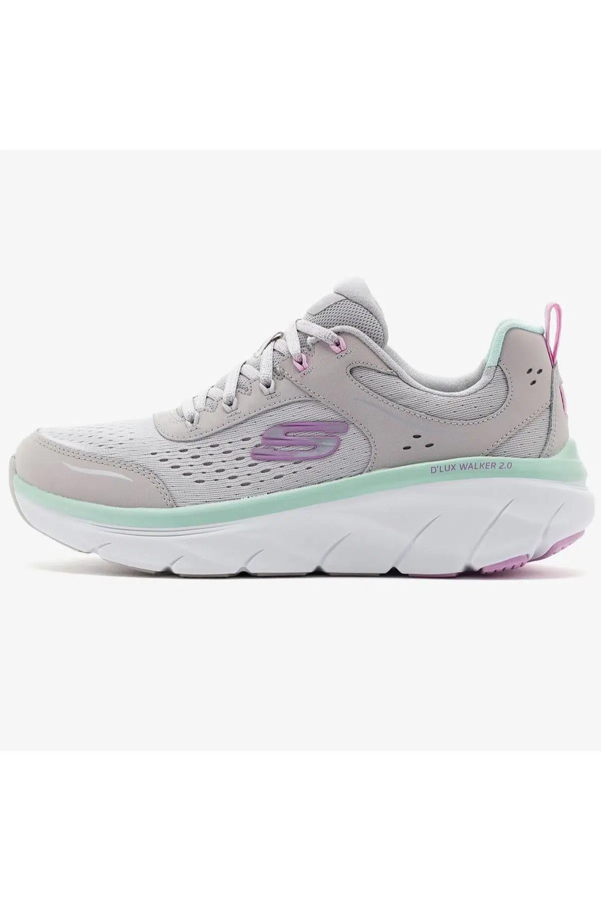 Skechers D'Lux Walker 2.0-Daisy Doll Womens Memory Foam Sneaker Grey Hafızalı Taban Kadın Günlük Spor Ayakkabı Gri