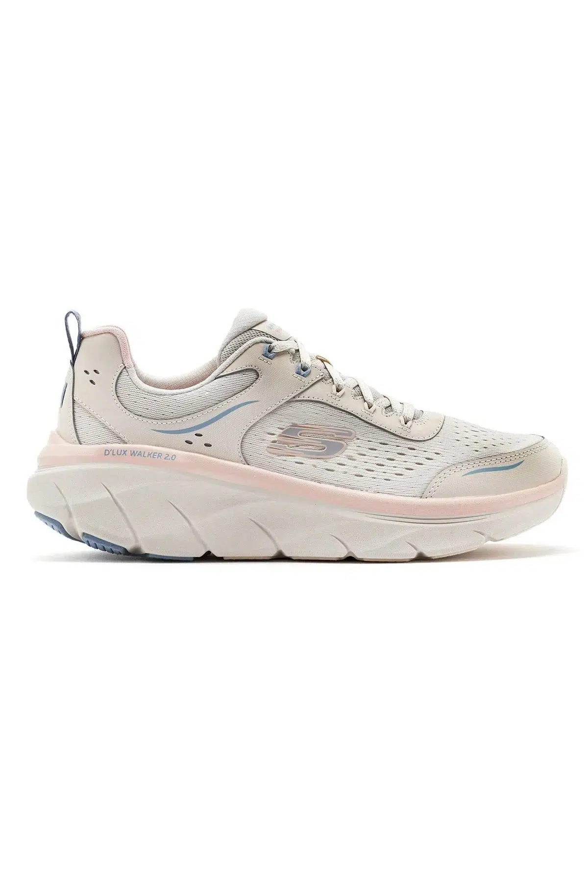 Skechers D'Lux Walker 2.0-Daisy Doll Womens Memory Foam Sneaker Pink Hafızalı Taban Kadın Günlük Spor Ayakkabı Krem