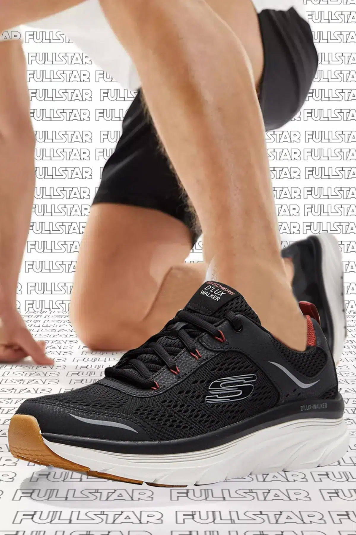 Skechers D'Lux Walker Memory Foam Sneaker Hafızalı Taban 4cm Erkek Günlük Spor Ayakkabı Siyah