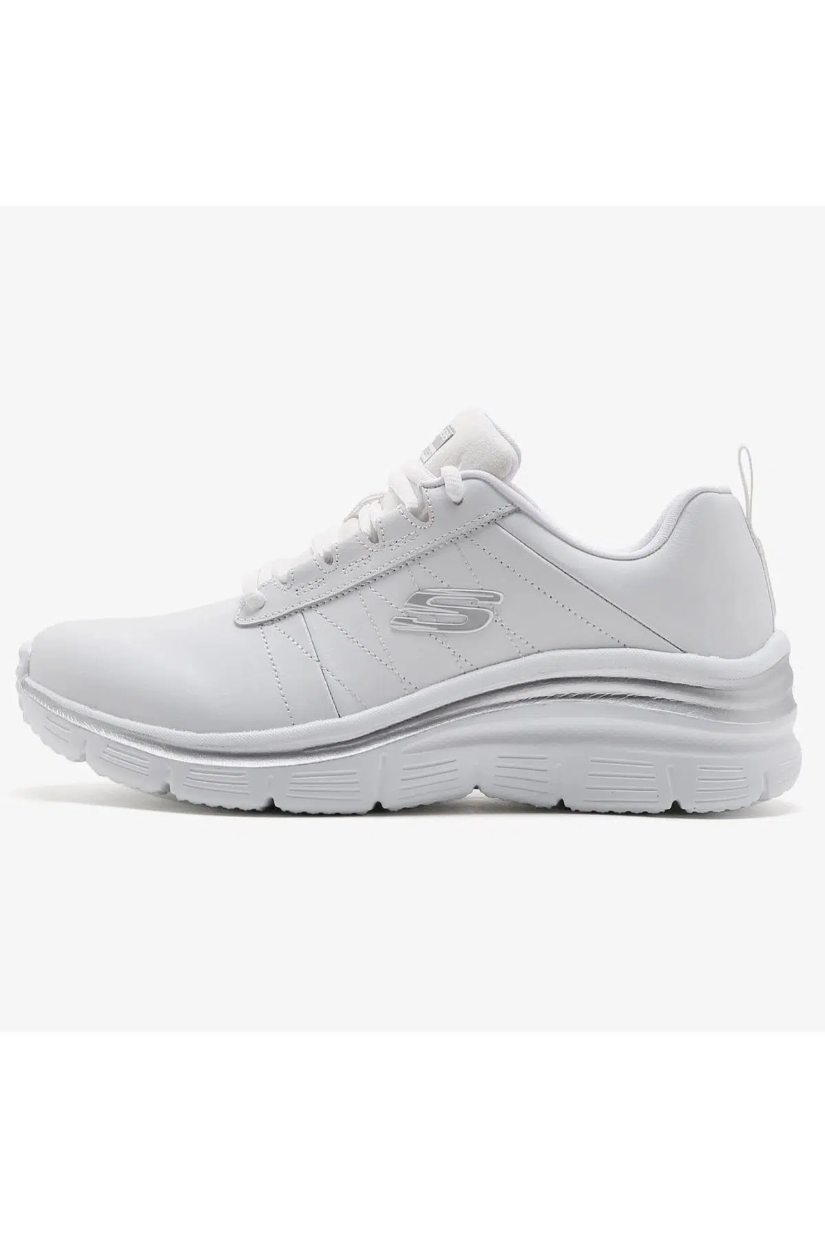 Skechers Fashion Fit-Effortless Memory Foam Leather Sneaker White Hafızalı Taban Hakiki Deri Kadın Günlük Spor Ayakkabı Beyaz