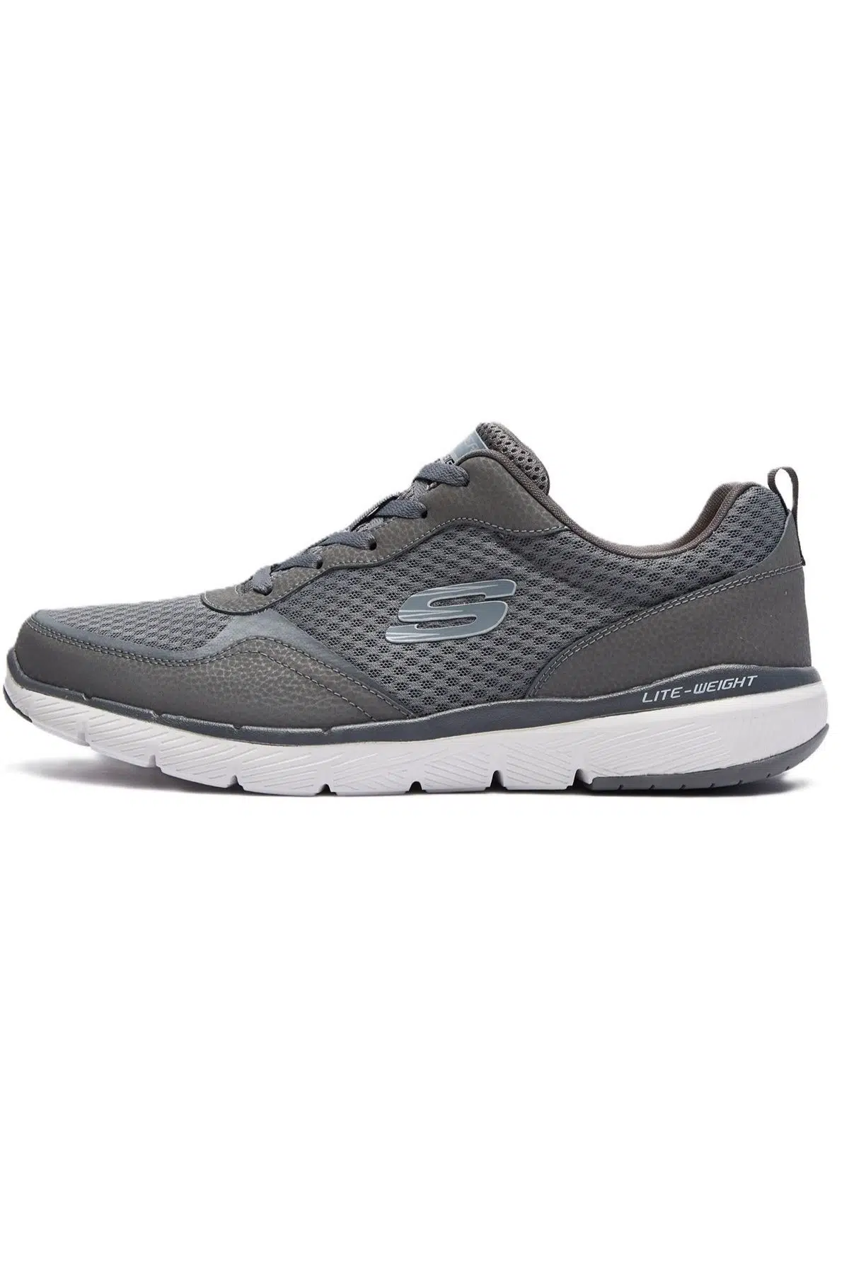 Skechers Flex Advantage 3.0 Leather Memory Foam Mens Sneaker Hakiki Deri Hafızalı Taban Erkek Günlük Spor Ayakkabı Gri