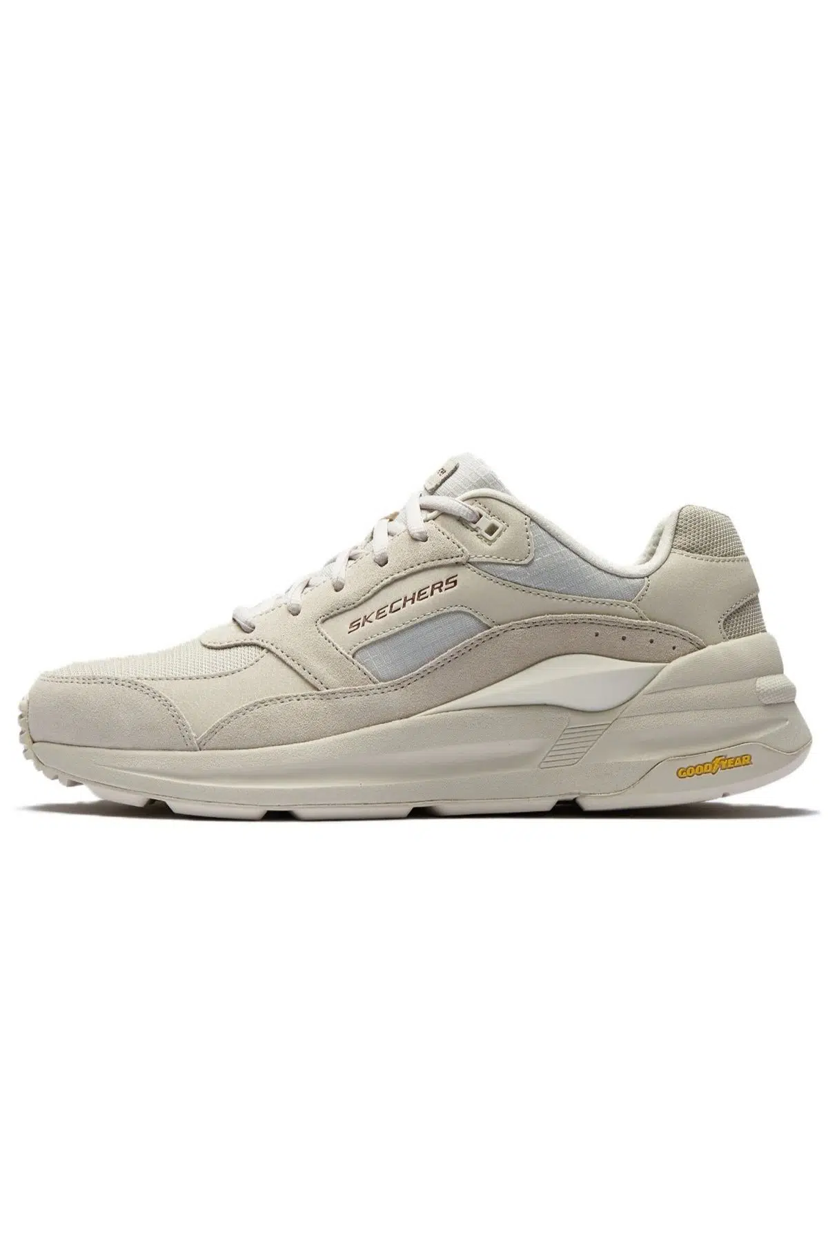 Skechers Global Jogger Leather Mens Sneaker Hakiki Deri Erkek Günlük Spor Ayakkabı Krem