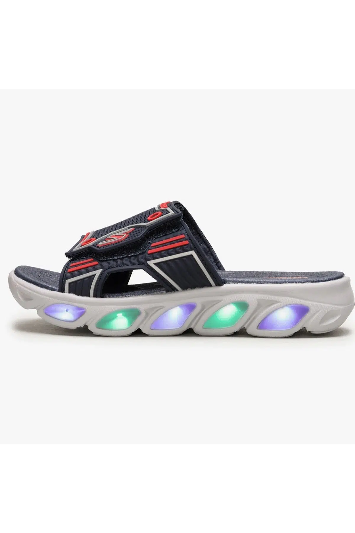 Skechers Hypno-Splash-Sernox Unisex Sandals Cırtlı Işıklı Çocuk Terlik Lacivert