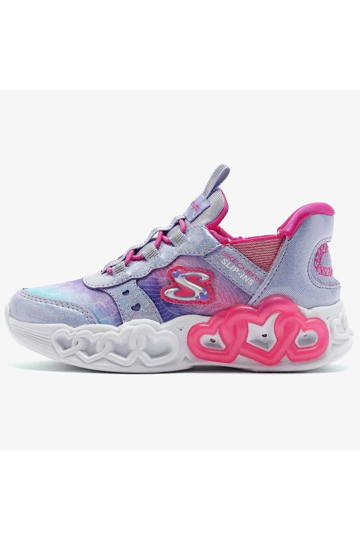 Skechers Infinite Heart Lights Eternal Shimmer Kids Sneaker Cırt Cırtlı Işıklı Çocuk Ayakkabısı Mor
