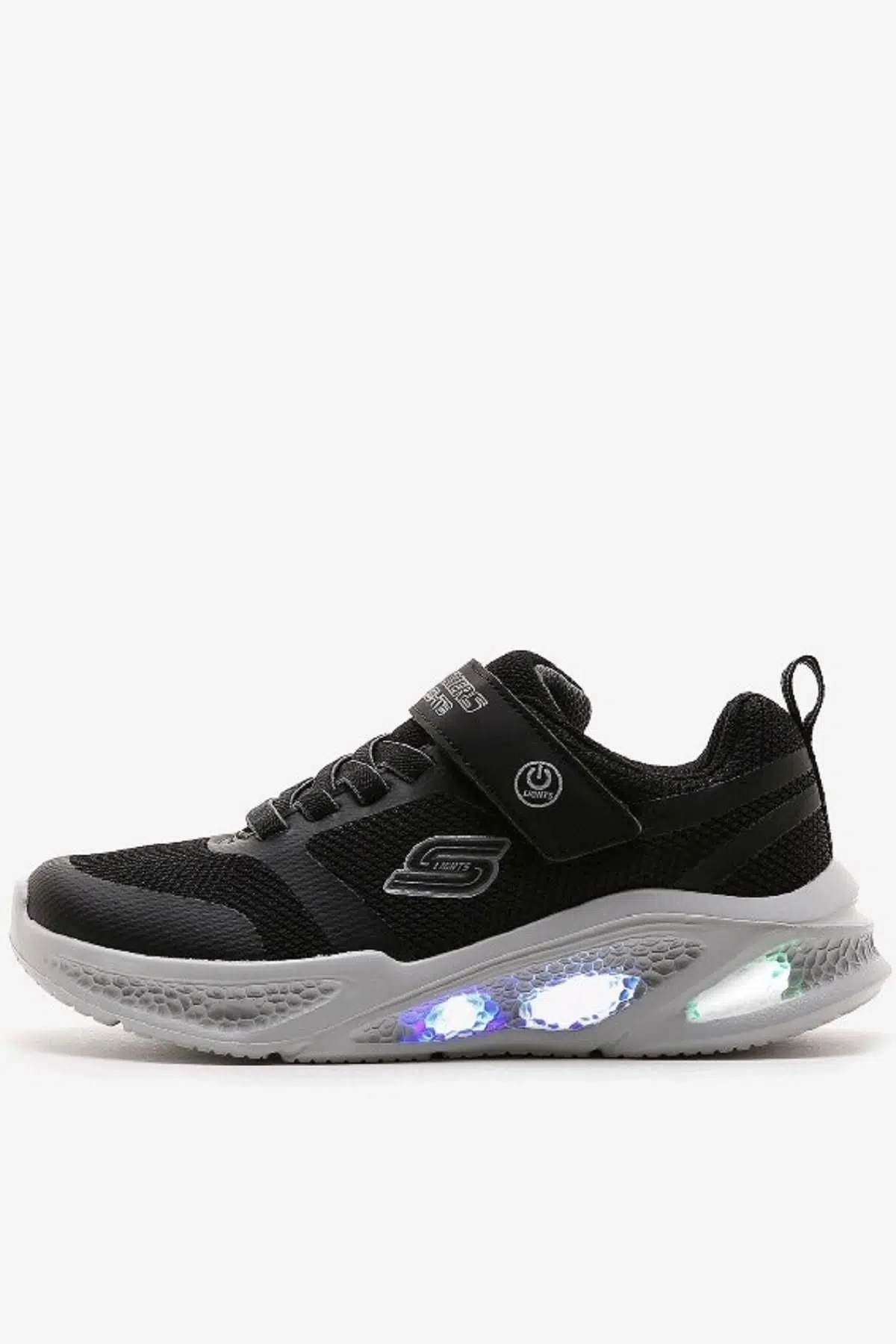 Skechers Meteor Sneaker Lastik ipli Bantlı Işıklı Siyah Erkek Çocuk Ayakkabı