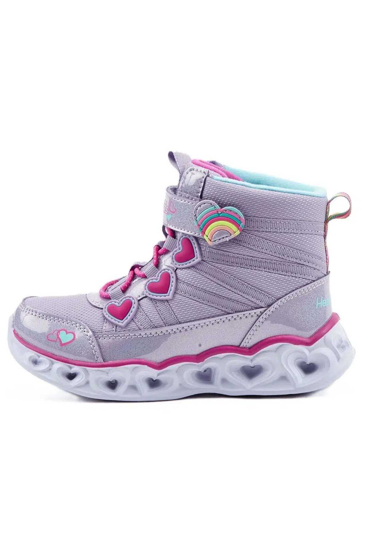 Skechers Lights-Sweet Styling Kids Sneaker Işıklı Bilekli Lastik Bağcıklı Cırtlı Günlük Çocuk Ayakkabısı Mor 