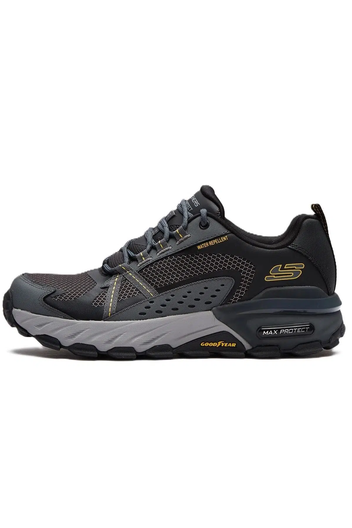 Skechers Max Protect Leather Water Repellent Memory Foam Mens Outdoor Shoes Black Hakiki Deri Hafızalı Taban Su İtici Erkek Outdoor Ayakkabı Siyah 