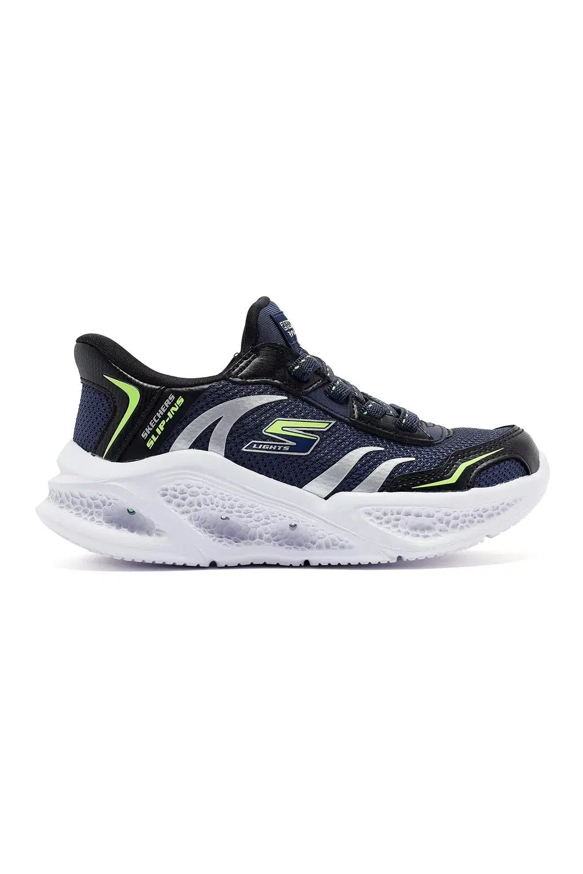 Skechers Meteor Lights Brisk-Beams Kids Sneaker Lastik Bağcıklı Işıklı Çocuk Ayakkabısı Lacivert