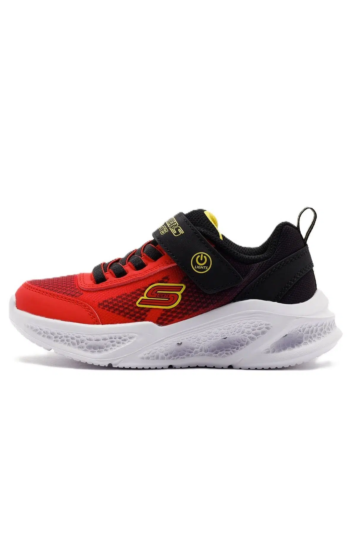 Skechers Meteor-Lights-Krendox Unisex Sneaker Lastik Bağcıklı Cırtlı Işıklı Unisex Günlük Spor Ayakkabı Kırmızı