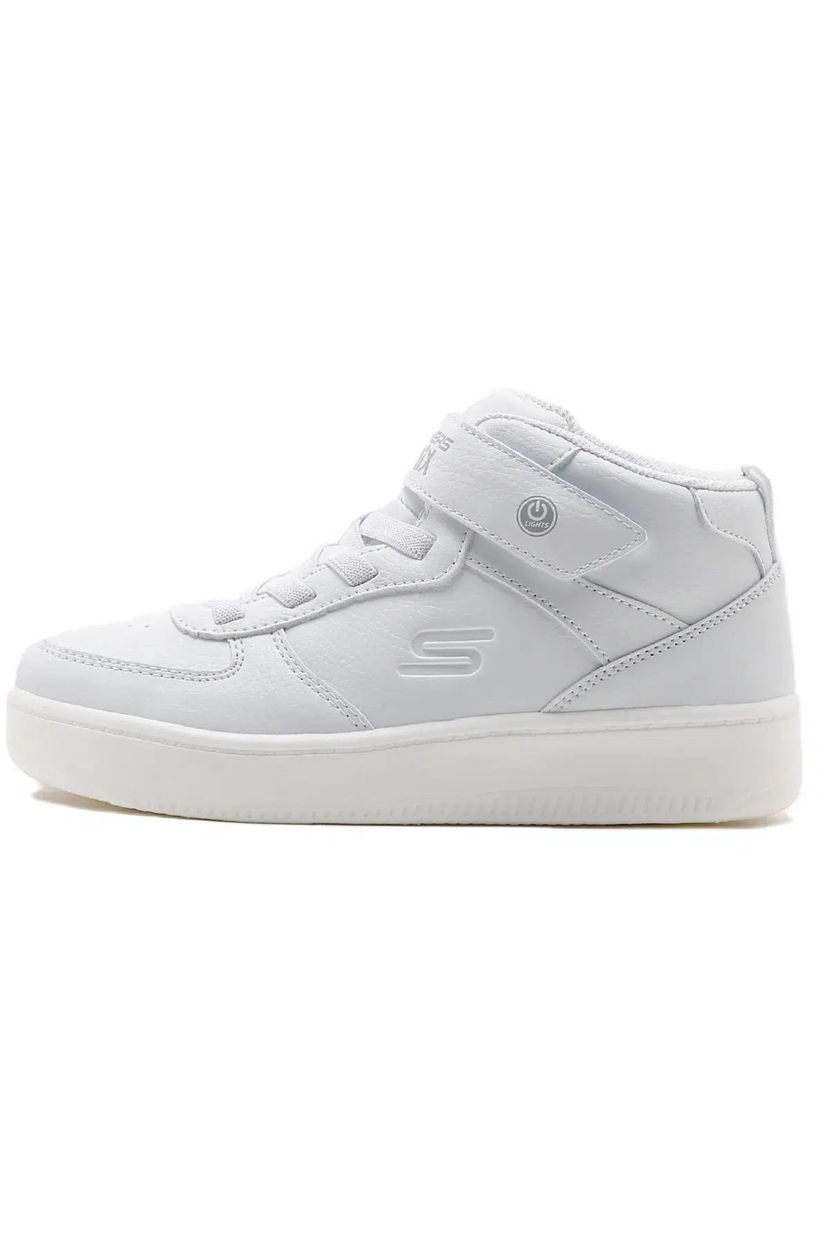 Skechers Sport Court 92-Show Starter Kids Sneaker Lastik Bağcıklı Cırtlı Işıklı Bilekli Çocuk Ayakkabısı Beyaz