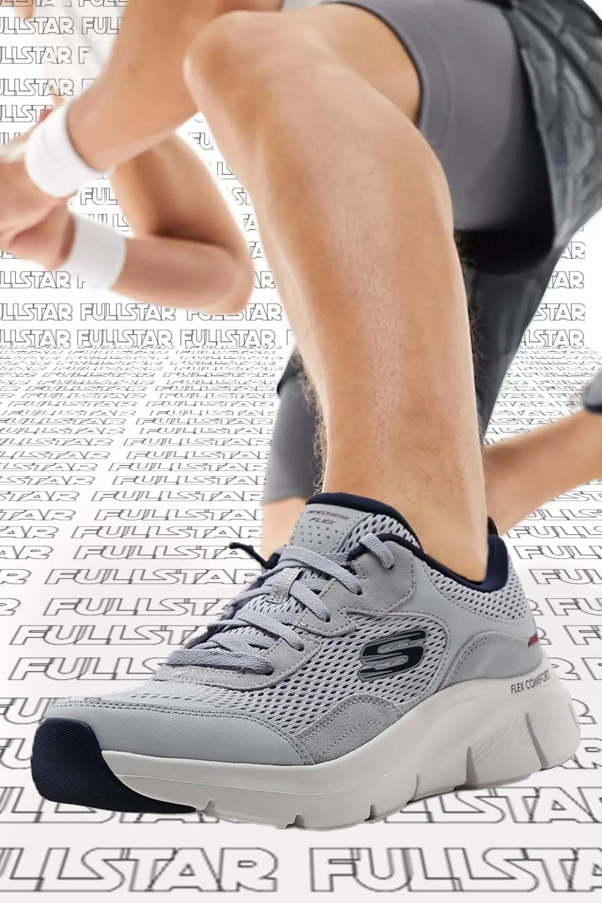 Skechers Flex Comfort Drinn Memory Foam Grey Sneaker Günlük Spor Ayakkabı Gri Yükseklik 317mm