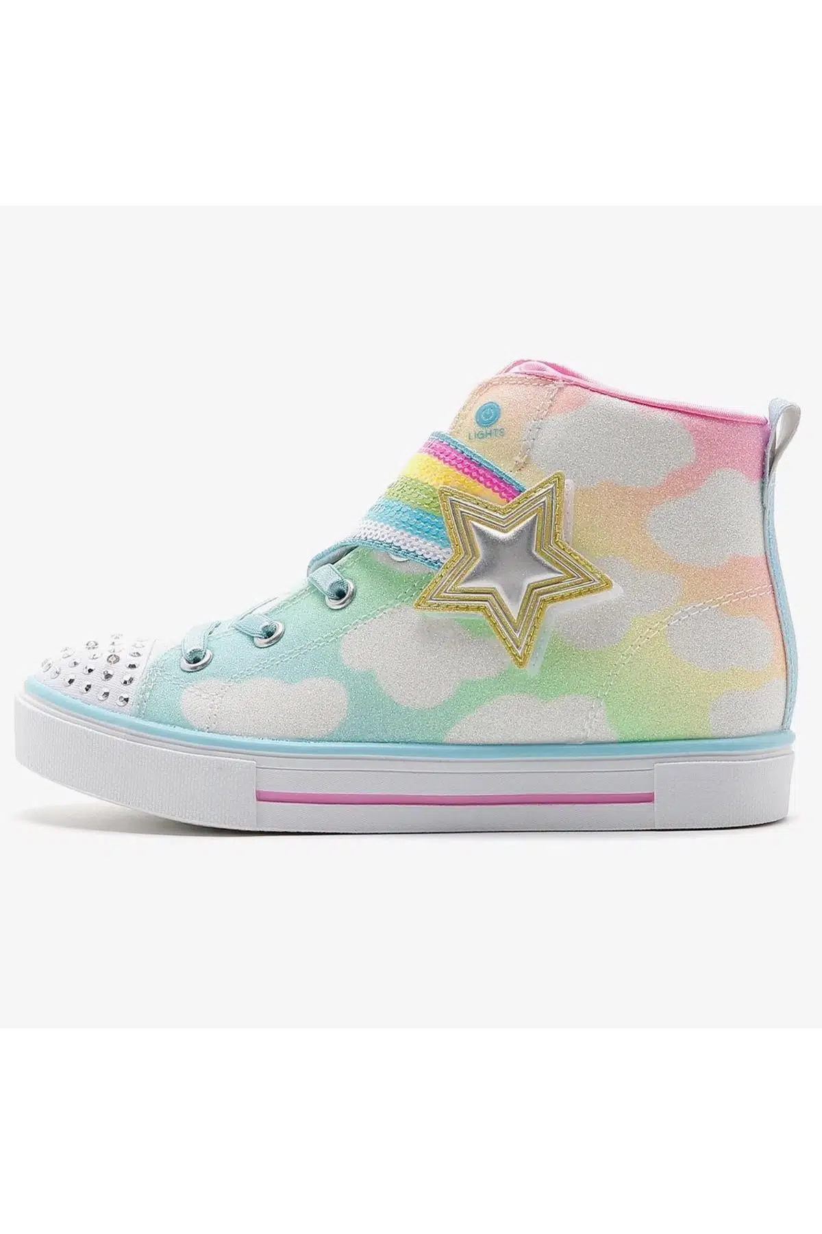 Skechers Twinkle Toes Shootıng Star Brıghts Sneaker Bantlı Lastik Bağcıklı Işıklı Pembe Kız Çocuk Ayakkabı