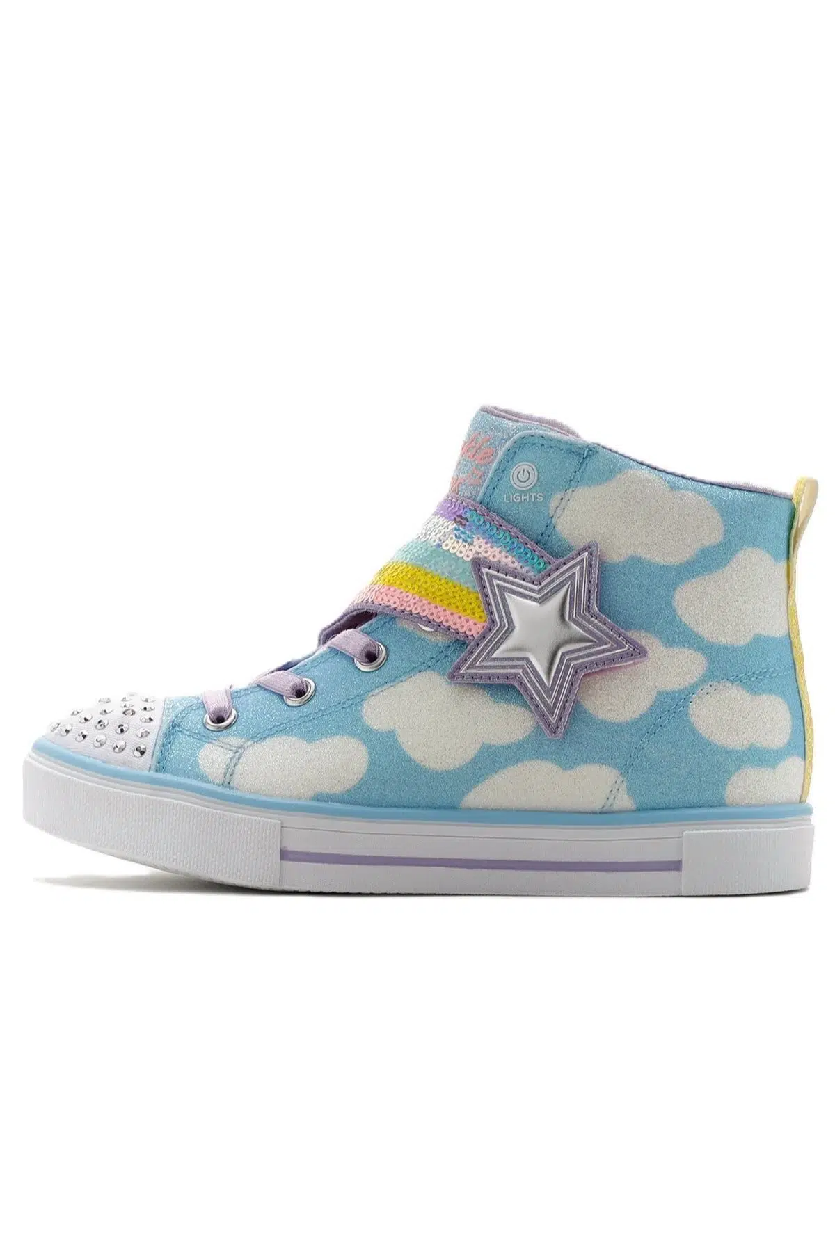 Skechers Twinkle Toes Shootıng Star Brıghts Sneaker Bantlı Lastik Bağcıklı Işıklı Mavi Kız Çocuk Ayakkabı