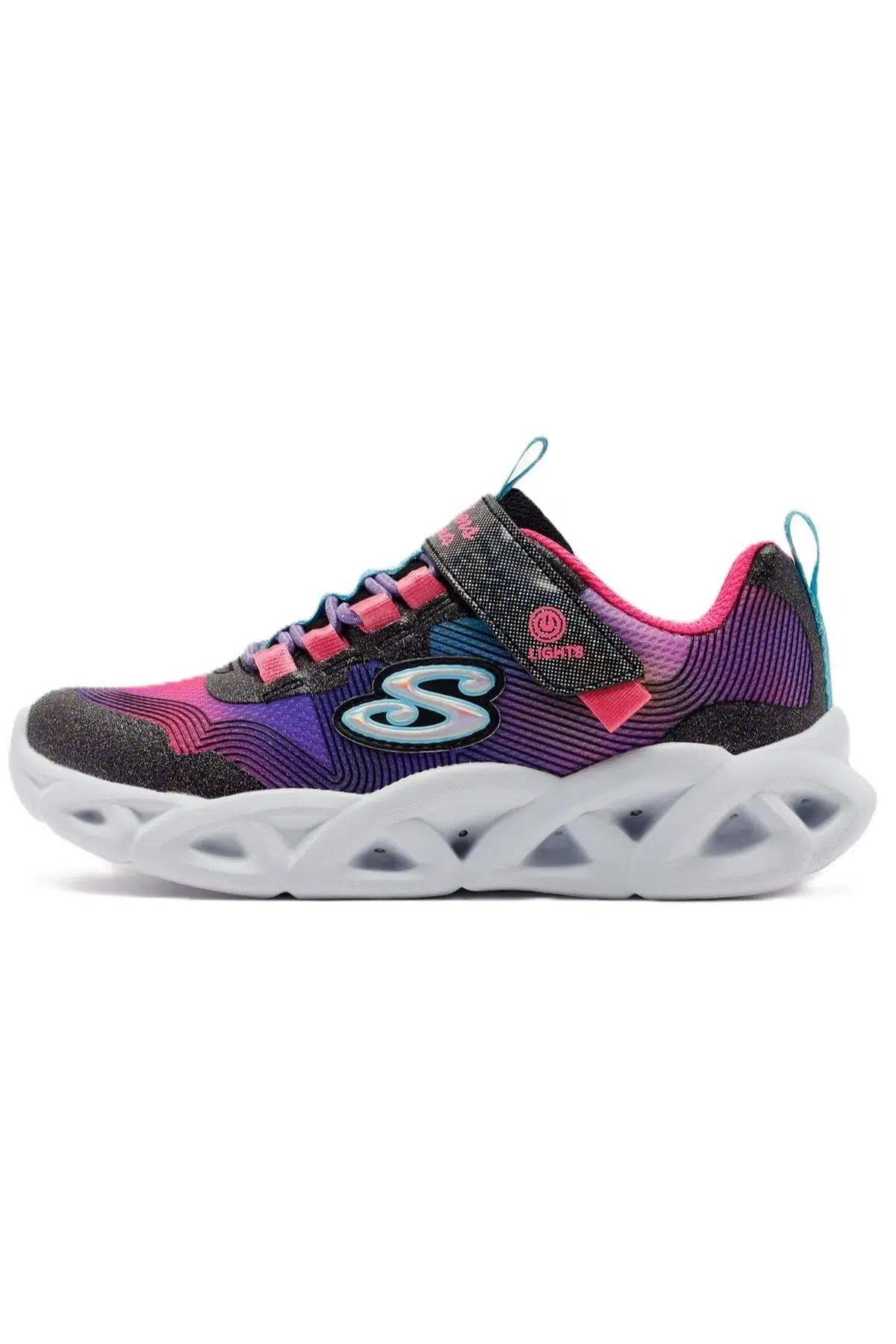 Skechers Twisty Brights 2.0 Kids Sneaker Lastik Bağcıklı Cırtlı Işıklı Kız Çocuk Ayakkabısı Mor