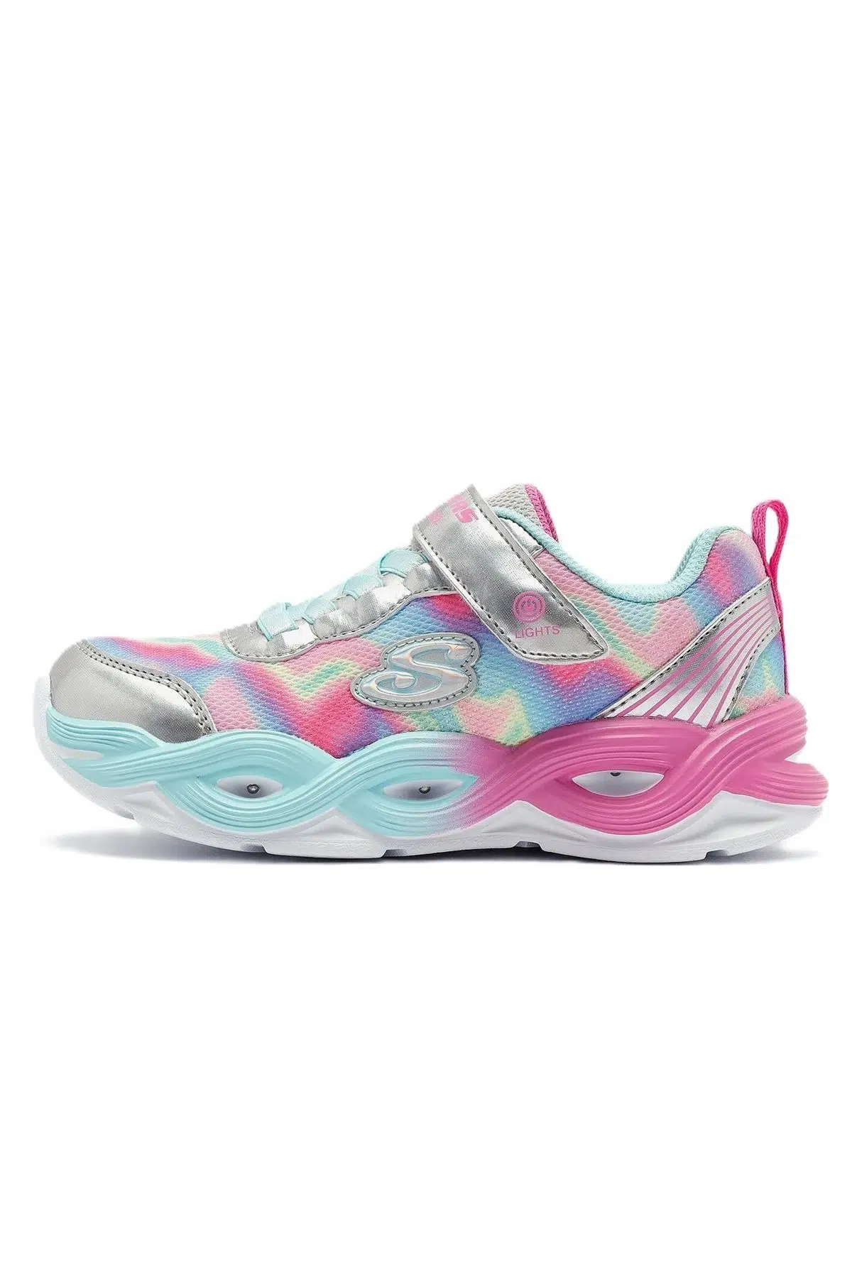 Skechers Twisty Glow-Sorbet Swirl Kids Sneaker Lastik Bağcıklı Cırtlı Işıklı Günlük Spor Ayakkabı Pembe