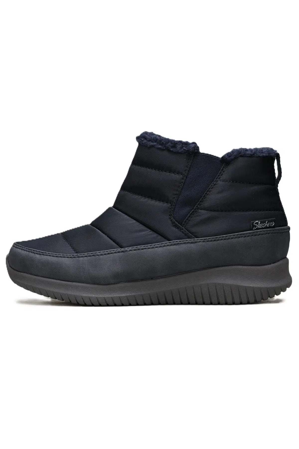 Skechers Ultra Flex-Shawty Memory Foam Womens Boat Hafızalı Taban Kürklü Kadın Bot Lacivert
