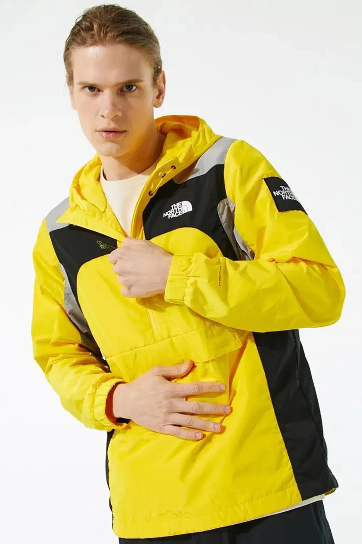 The North Face Black Box Search and Rescue Wind Jacket Yellow Erkek Kapüşonlu Yarım Fermuar Rüzgarlık Sarı