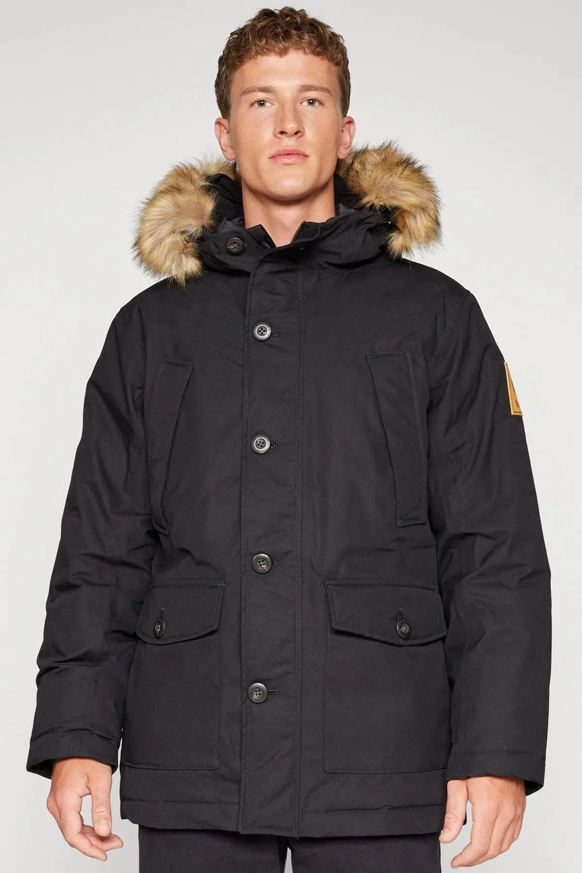 Timberland DryVent™ Scar Ridge Waterproof Parka Erkek Su Geçirmez Kapüşonlu Parka Siyah