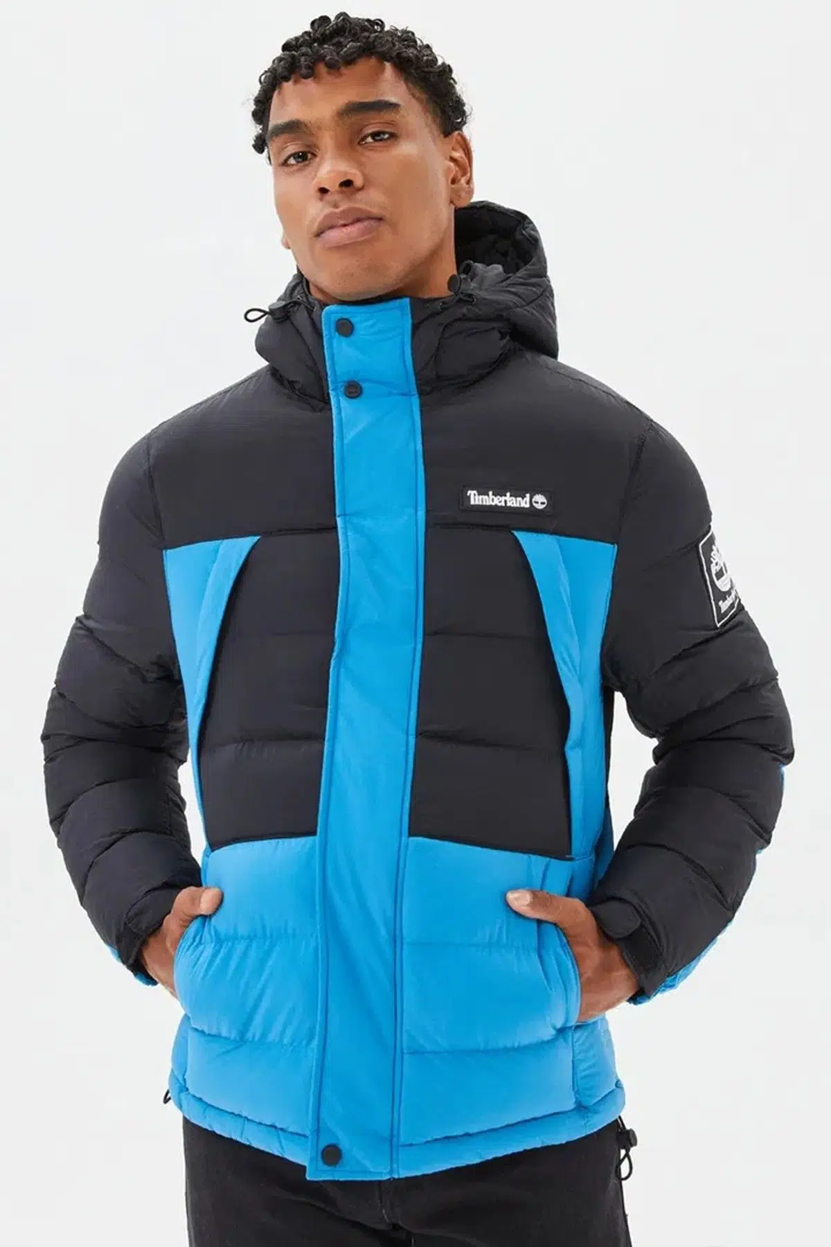 Timberland Oa Puffer Kapüşonlu Erkek Mont Siyah Mavi