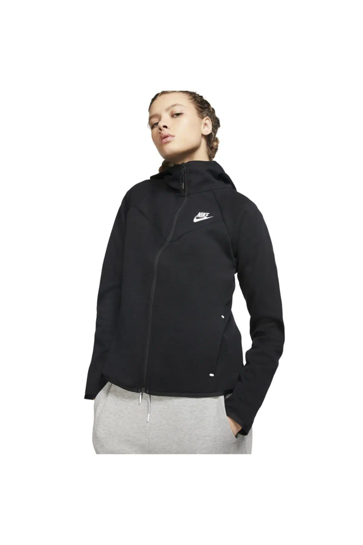 W Nsw Tch Flc Wr Hoodıe Fz Bv3455-010 Kadın Sweatshirt